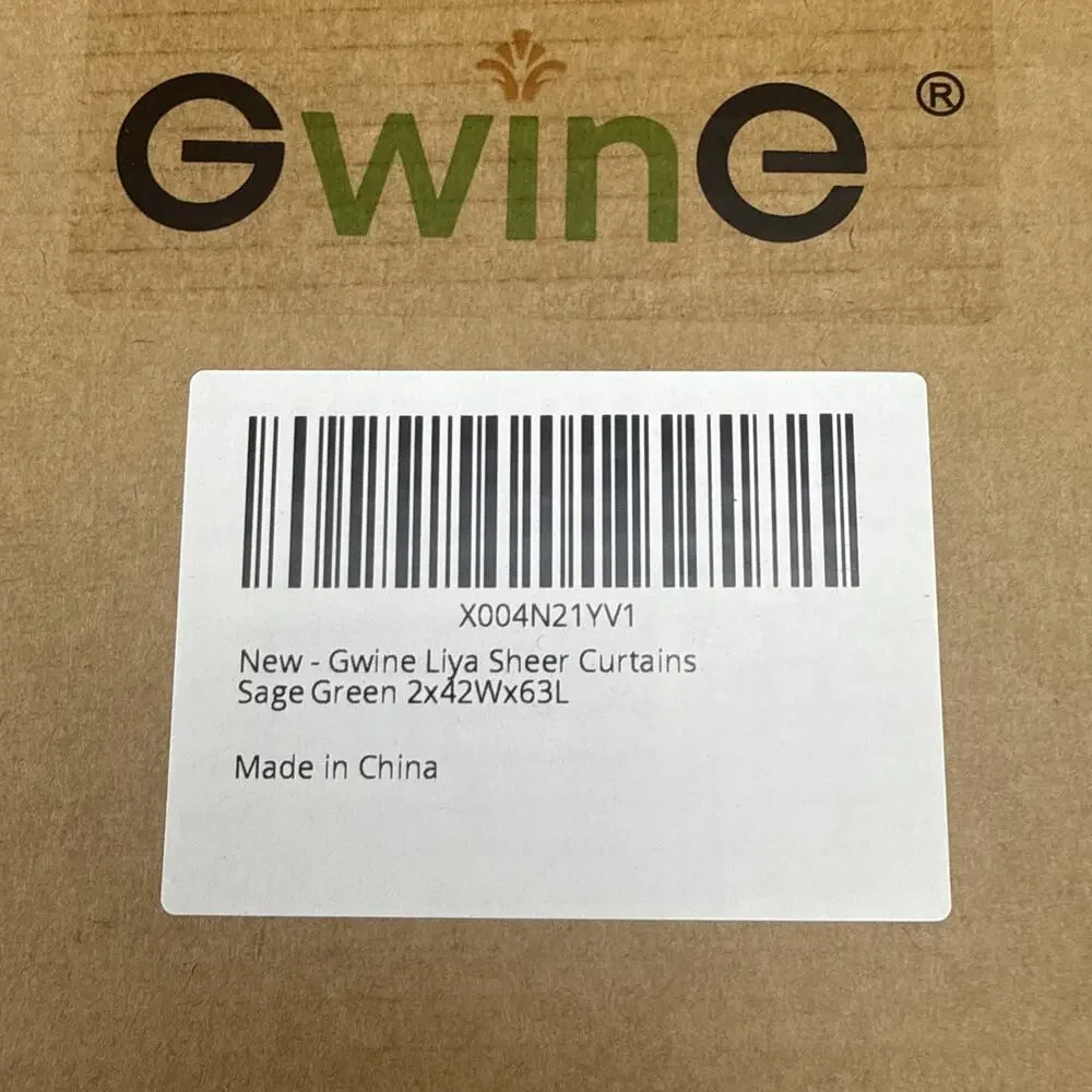 Gwine Liya Sheer Curtains 42”W x 63